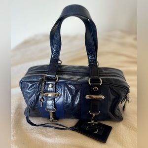 Balenciaga Hand Bag, dark blue with silver hardware